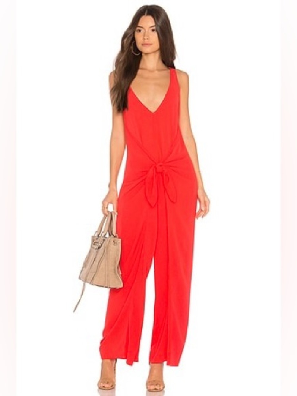 Mara Hoffman Swim Muriel Jumpsuit Size M Red Wide Leg One Piece